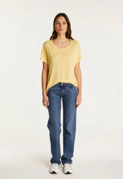 Montagut T-Shirts Et Débardeurs-T-shirt en lin flammé - Lola 08-Jaune
