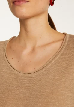 Montagut T-Shirts Et Débardeurs-T-shirt en lin flammé - Lola 13-Beige moyen