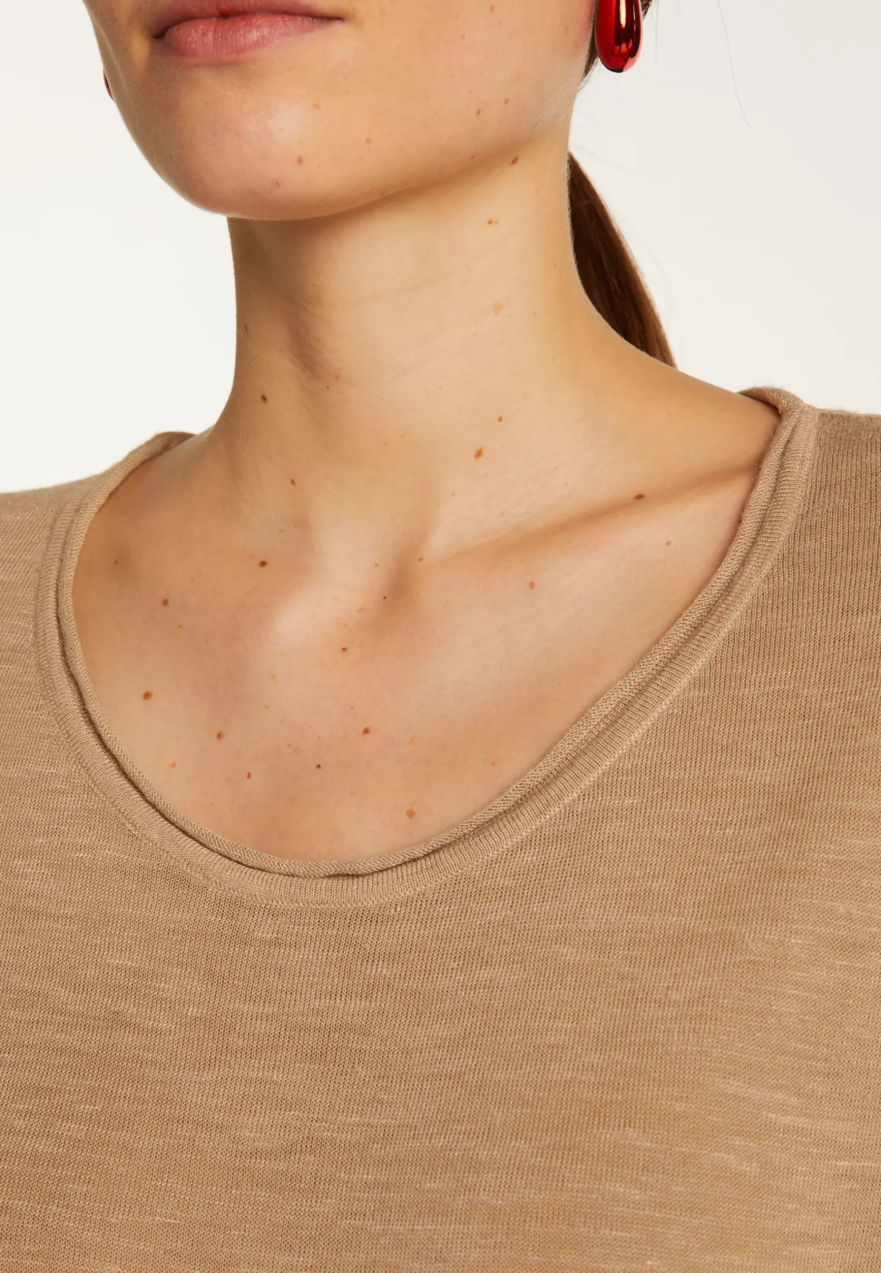 Montagut T-Shirts Et Débardeurs-T-shirt en lin flammé - Lola 13-Beige moyen