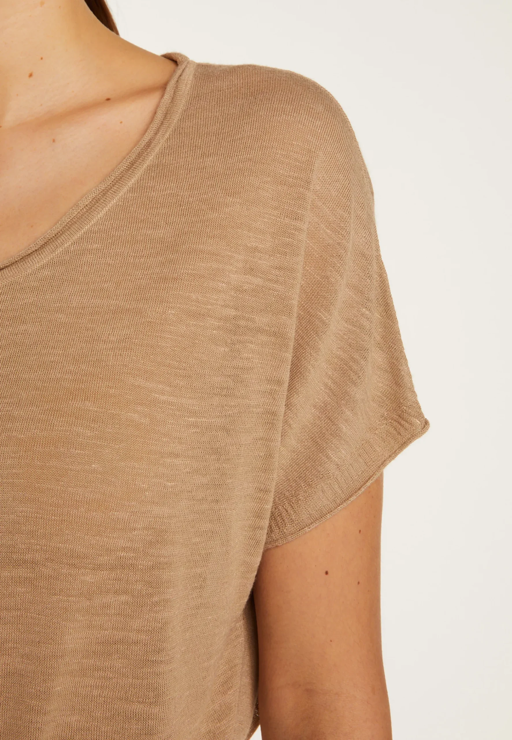 Montagut T-Shirts Et Débardeurs-T-shirt en lin flammé - Lola 13-Beige moyen