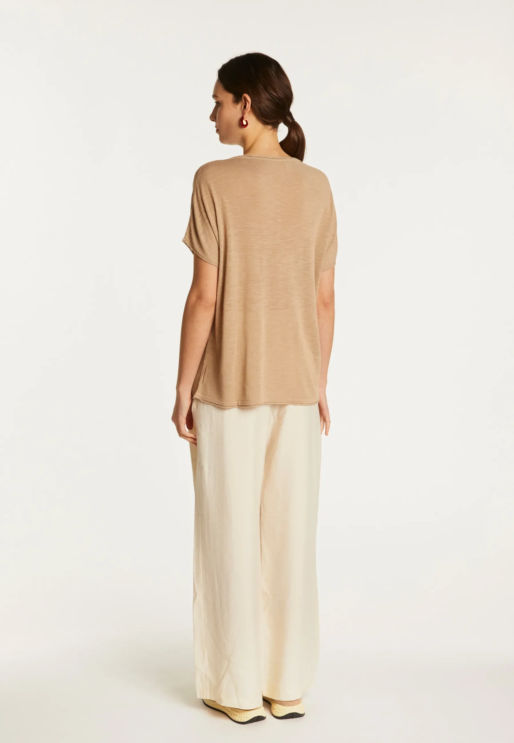 Montagut T-Shirts Et Débardeurs-T-shirt en lin flammé - Lola 13-Beige moyen