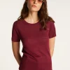 Montagut T-Shirts Et Débardeurs-T-shirt en lin flammé - Lucie 51-Bordeaux