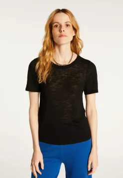Montagut T-Shirts Et Débardeurs-T-shirt en lin flammé - Lucie 01-Noir