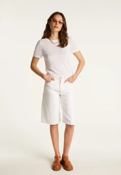 Montagut T-Shirts Et Débardeurs-T-shirt en lin flammé - Lucie 82-Ecru
