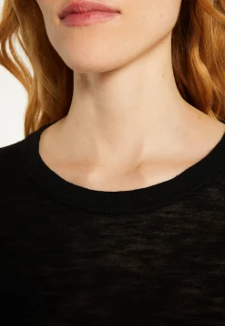 Montagut T-Shirts Et Débardeurs-T-shirt en lin flammé - Lucie 01-Noir