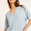 Montagut T-Shirts Et Débardeurs-T-shirt en lin flammé - Maddie 04-Bleu clair