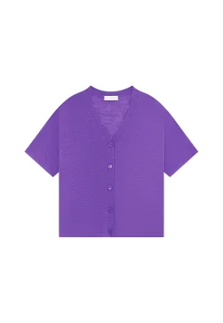Montagut T-Shirts Et Débardeurs-T-shirt en lin flammé - Maddie 17-Violet