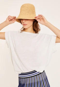 Montagut T-Shirts Et Débardeurs-T-shirt en lin flammé - Marine 02-Blanc