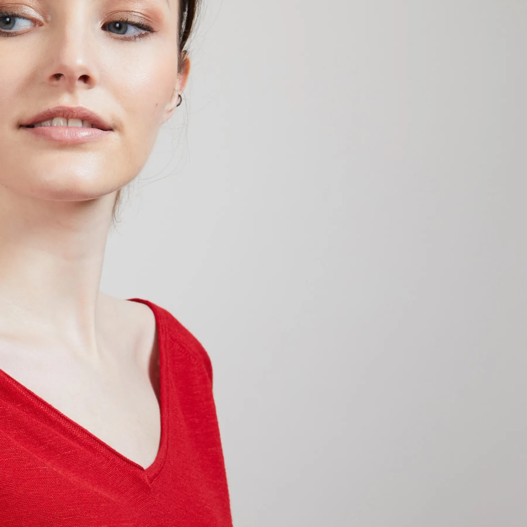 Montagut T-Shirts Et Débardeurs-T-shirt en lin flammé manches coudes - Bonbon 52-Rouge