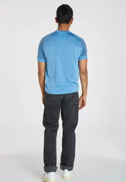 Montagut Polos Et T-Shirts-T-shirt Fil Lumière à rayures - Amand 06-Bleu moyen