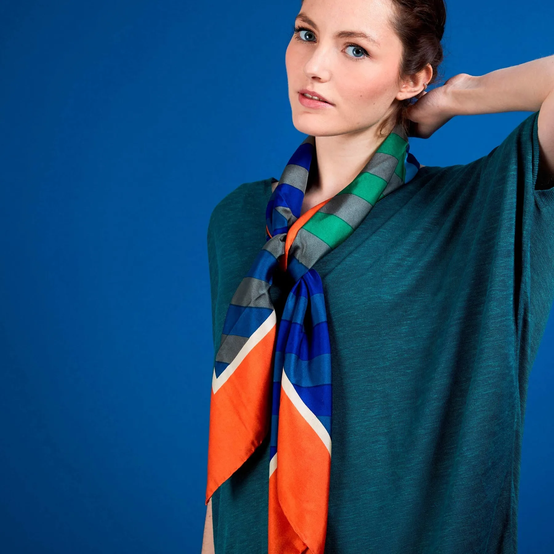 Montagut T-Shirts Et Débardeurs-T-shirt long en lin flammé - Bil 21-Vert foncé