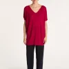 Montagut T-Shirts Et Débardeurs-T-shirt long en lin flammé - Bil 51-Bordeaux