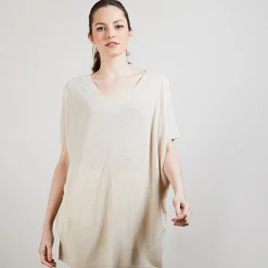 Montagut T-Shirts Et Débardeurs-T-shirt long en lin flammé - Bil 12-Beige clair