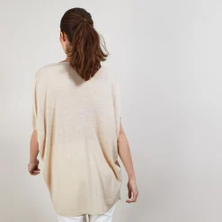 Montagut T-Shirts Et Débardeurs-T-shirt long en lin flammé - Bil 12-Beige clair