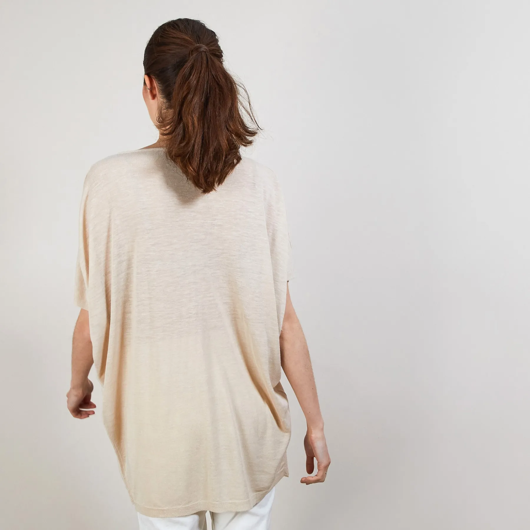 Montagut T-Shirts Et Débardeurs-T-shirt long en lin flammé - Bil 12-Beige clair