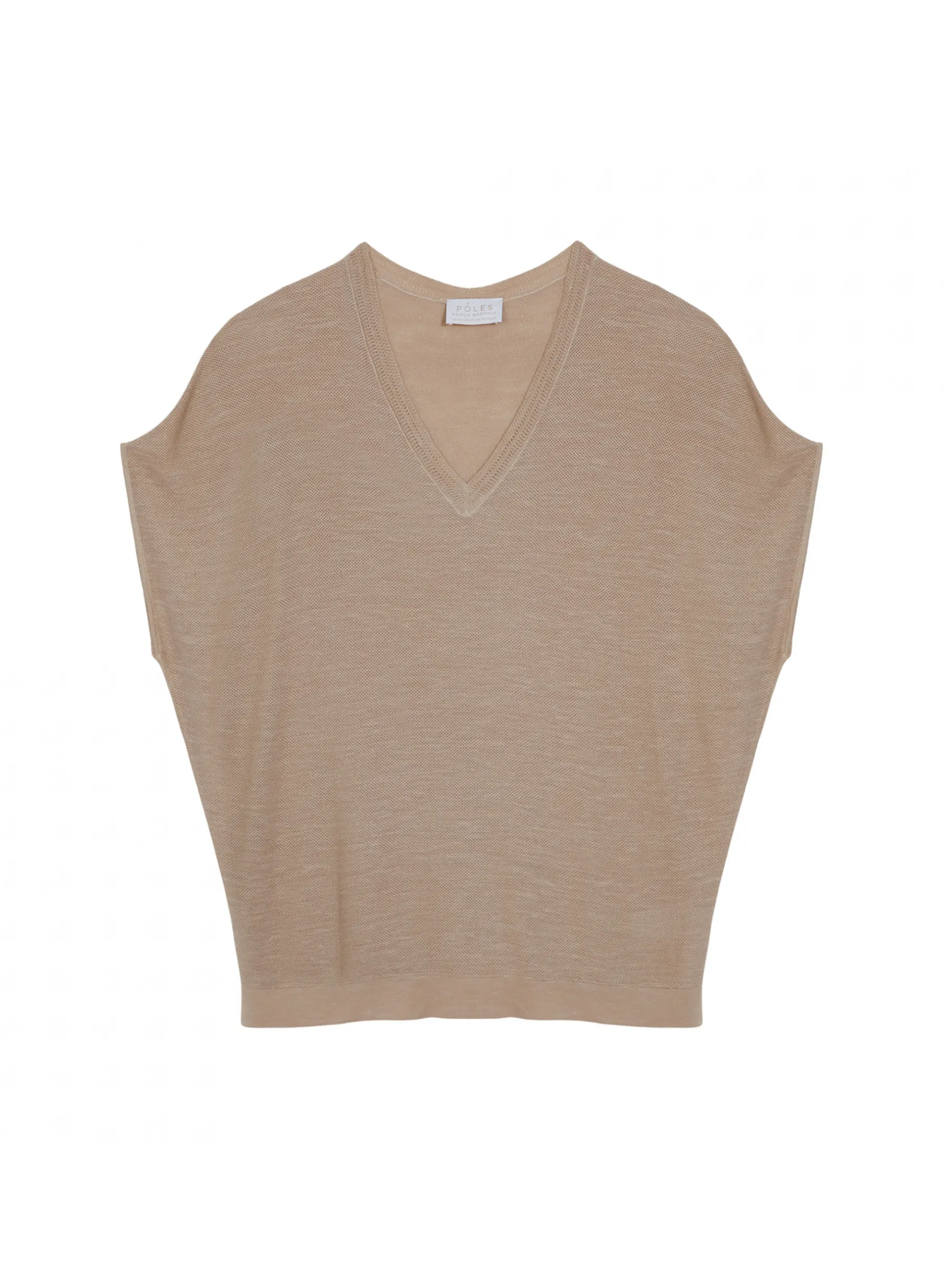 Montagut T-Shirts Et Débardeurs-T-shirt manche chauve-souris en lin flammé - Tarra 12-Beige clair