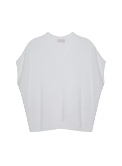 Montagut T-Shirts Et Débardeurs-T-shirt manche chauve-souris en lin flammé - Tarra 02-Blanc