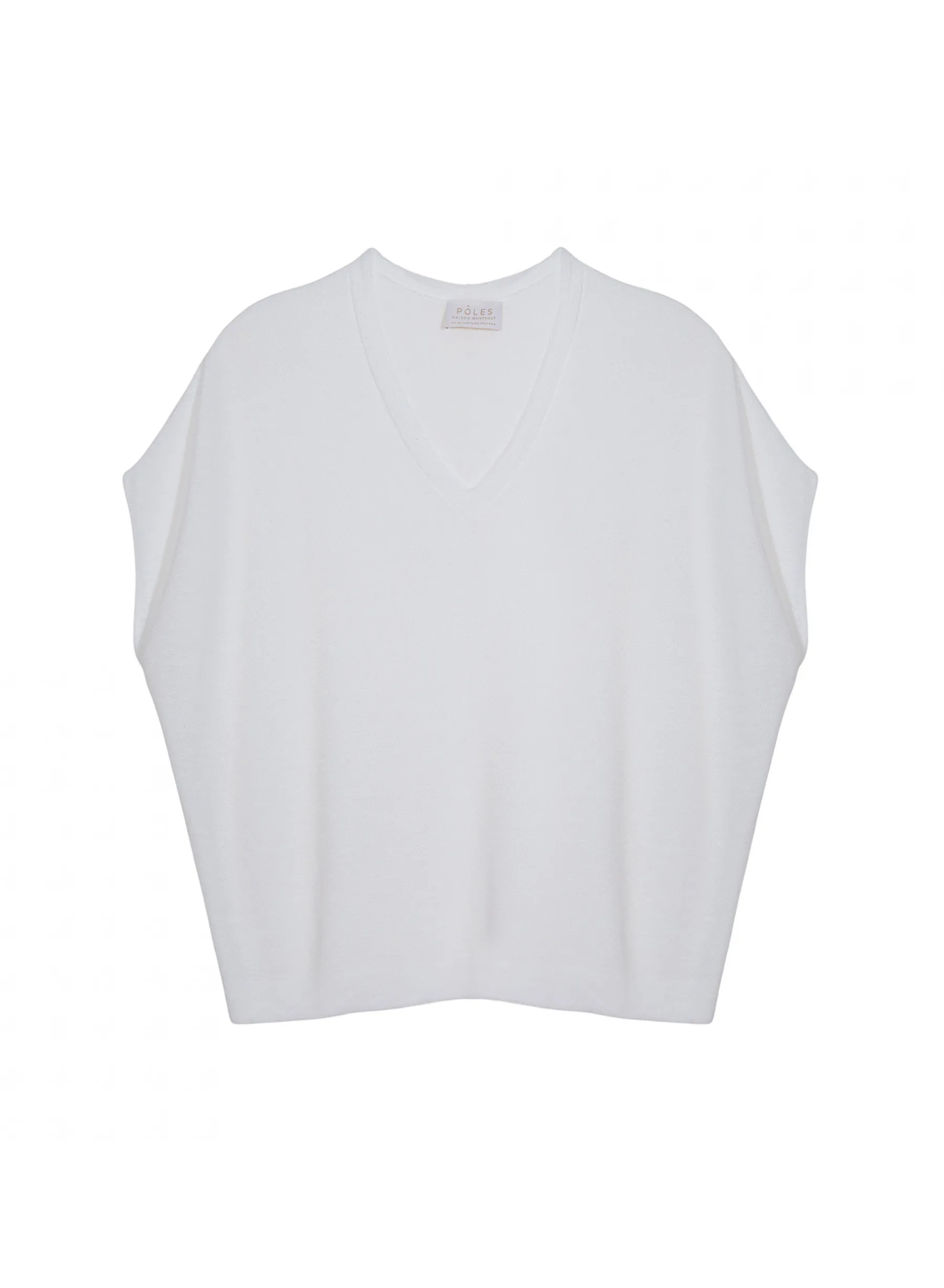 Montagut T-Shirts Et Débardeurs-T-shirt manche chauve-souris en lin flammé - Tarra 02-Blanc