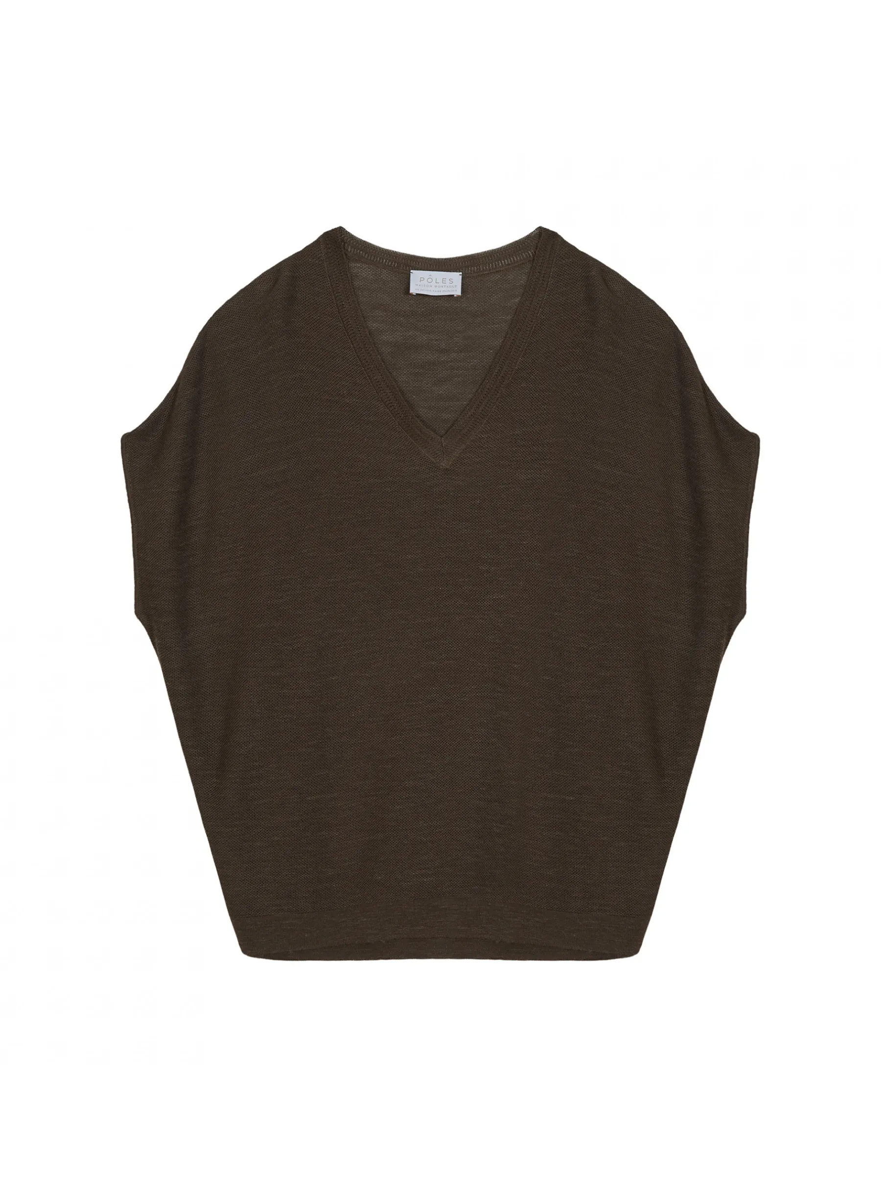 Montagut T-Shirts Et Débardeurs-T-shirt manche chauve-souris en lin flammé - Tarra 83-Kaki