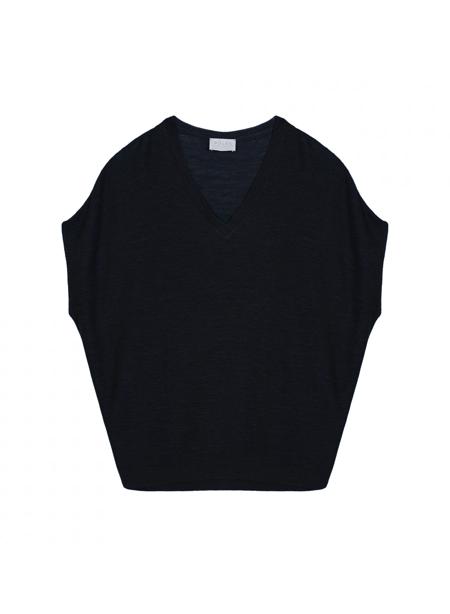 Montagut T-Shirts Et Débardeurs-T-shirt manche chauve-souris en lin flammé - Tarra 05-Bleu marine