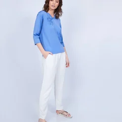 Montagut T-Shirts Et Débardeurs-T-shirt manches 3/4 en Fil Lumière - Maude 06-Bleu moyen