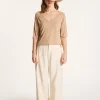 Montagut T-Shirts Et Débardeurs-T-shirt manches coudes en lin flammé - Bonbon 13-Beige moyen