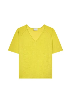 Montagut T-Shirts Et Débardeurs-T-shirt manches coudes en lin flammé - Bonbon 90-Vert anis