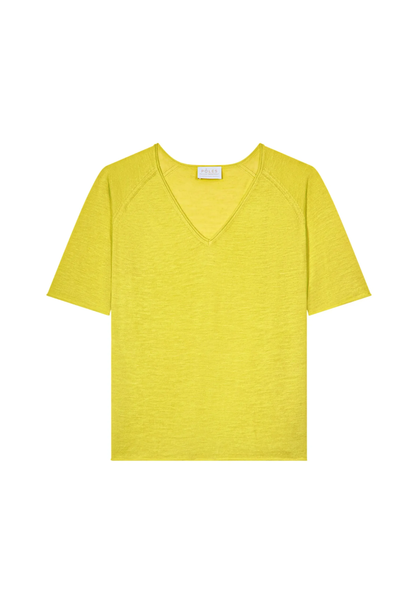 Montagut T-Shirts Et Débardeurs-T-shirt manches coudes en lin flammé - Bonbon 90-Vert anis