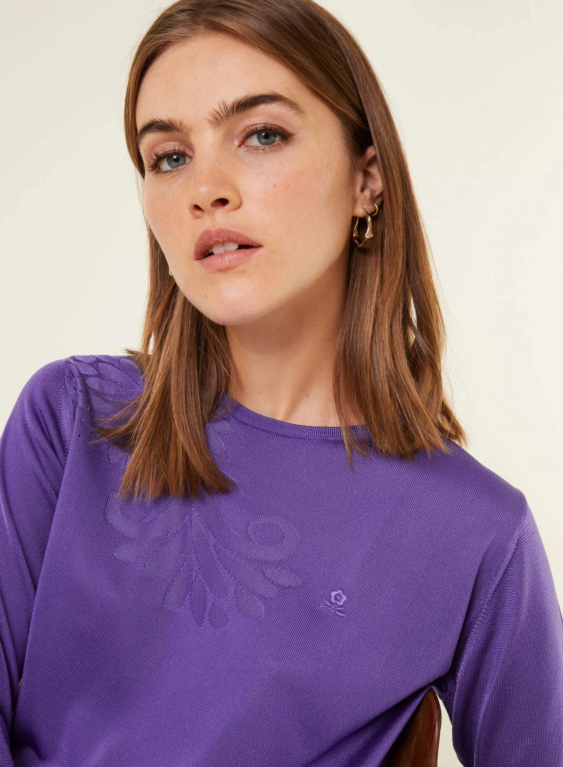 Montagut T-Shirts Et Débardeurs-T-shirt manches coudes en Fil Lumière à motifs - Erica