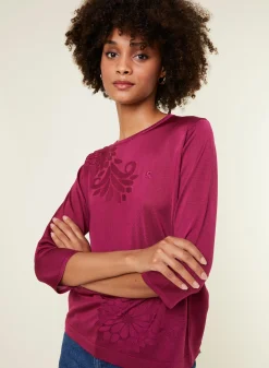 Montagut T-Shirts Et Débardeurs-T-shirt manches coudes en Fil Lumière à motifs - Erica
