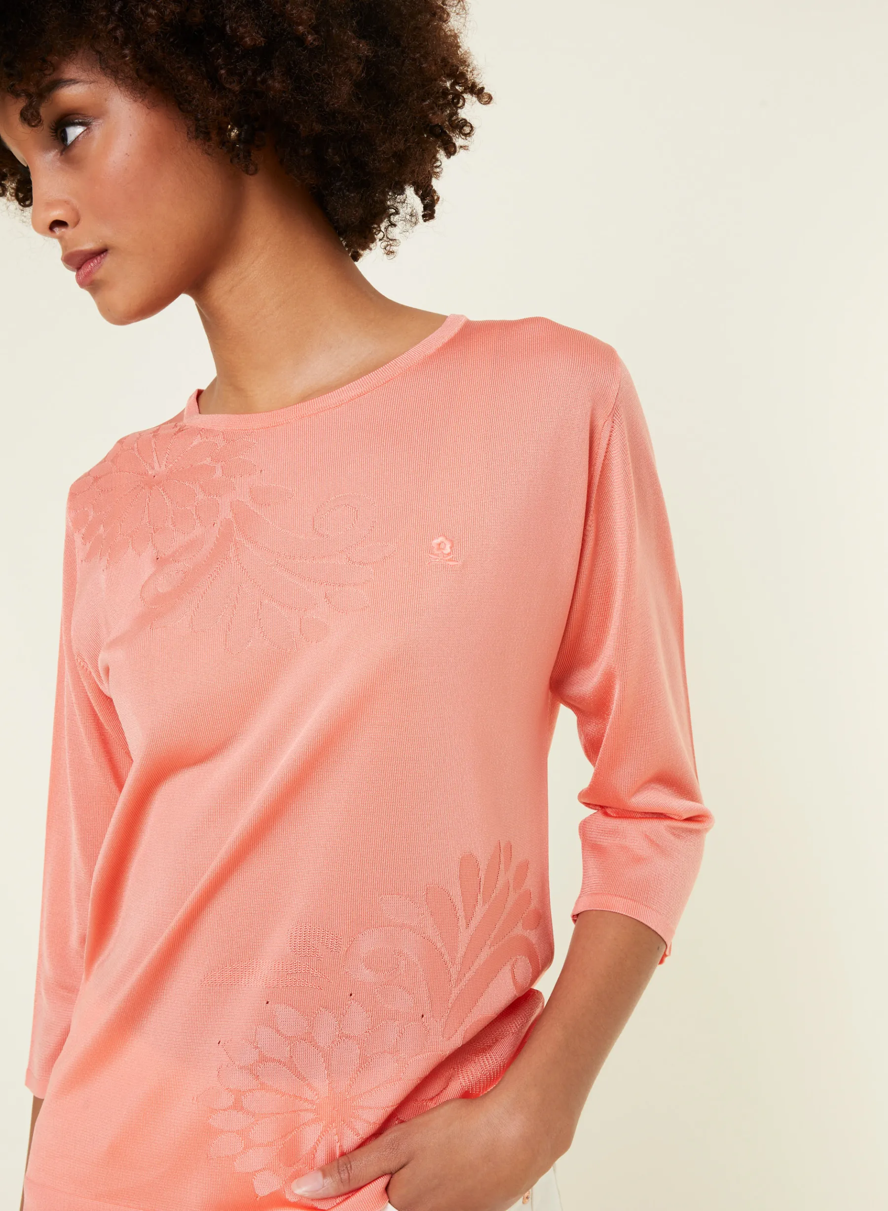 Montagut T-Shirts Et Débardeurs-T-shirt manches coudes en Fil Lumière à motifs - Erica