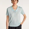 Montagut T-Shirts Et Débardeurs-T-shirt manches courtes en Fil Lumière à motifs - Evy 04-Bleu clair