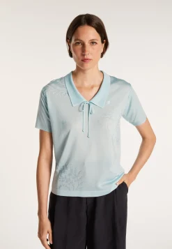 Montagut T-Shirts Et Débardeurs-T-shirt manches courtes en Fil Lumière à motifs - Evy 04-Bleu clair