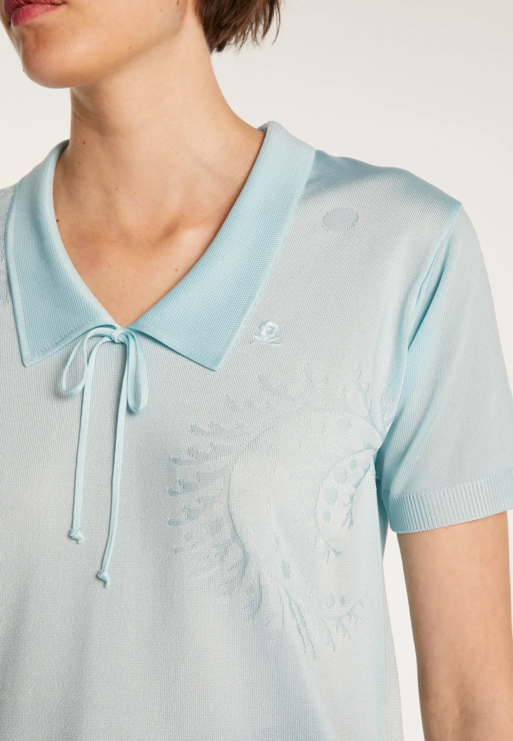 Montagut T-Shirts Et Débardeurs-T-shirt manches courtes en Fil Lumière à motifs - Evy 04-Bleu clair