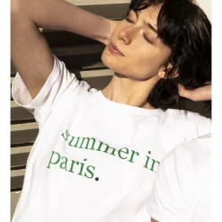 Montagut T-Shirts Et Débardeurs-T-shirt message femme Maison x Cuisse de Grenouille - Jaja 02-Blanc