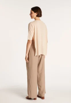 Montagut T-Shirts Et Débardeurs-T-shirt oversize en lin flammé - Batalya 12-Beige clair