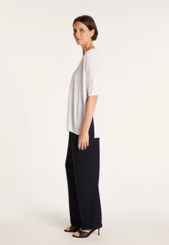 Montagut T-Shirts Et Débardeurs-T-shirt oversize en lin flammé - Batalya 02-Blanc