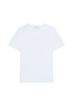 Montagut T-Shirts Et Débardeurs-T-shirt ras de cou en lin flammé - Lucie 02-Blanc