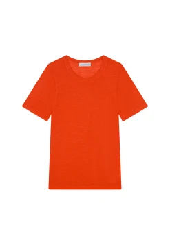 Montagut T-Shirts Et Débardeurs-T-shirt ras de cou en lin flammé - Lucie 52-Rouge