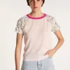 Montagut T-Shirts Et Débardeurs-T-shirt soie et coton Maison x Maison Martin Morel - Jimmy 24-Rose clair