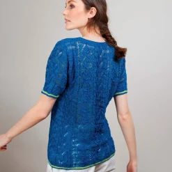 Montagut T-Shirts Et Débardeurs-T-shirt tricoté en maille crochet - Claus 06-Bleu moyen