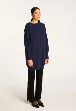 Montagut Pulls-Tunique en laine et cachemire - Vienne 05-Bleu marine