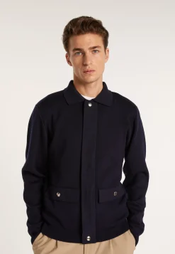 Montagut Vestes Et Cardigans-Veste à poches en laine - Leopol 05-Bleu marine