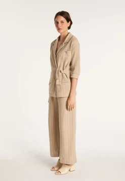Montagut Vestes Et Cardigans-Veste à rayures - Jane 13-Beige moyen