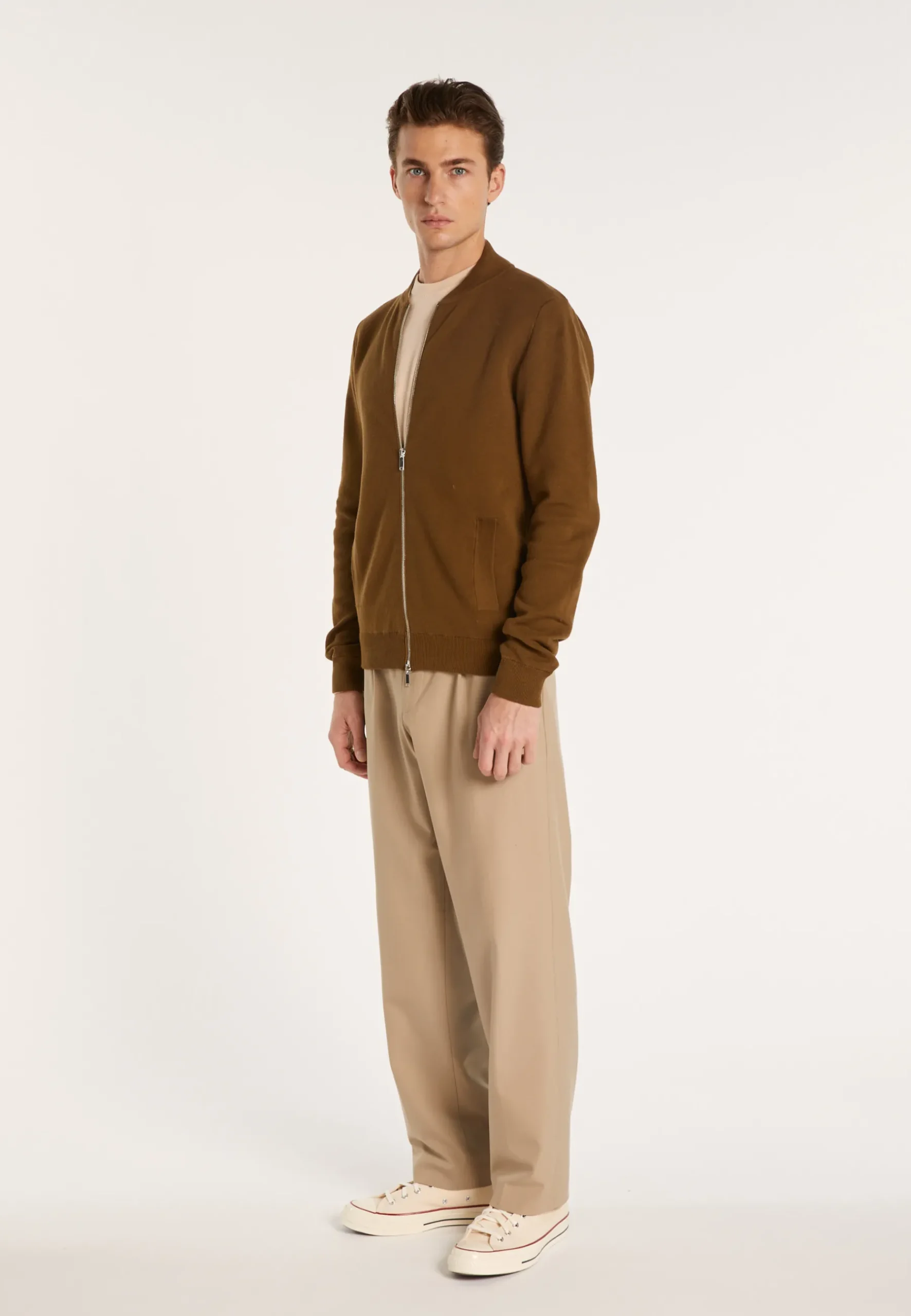 Montagut Vestes Et Cardigans-Veste avec poches en coton bio - Richelieu 83-Kaki