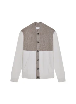 Montagut Vestes Et Cardigans-Veste boutonnée à poches en cachemire 4 fils - Farell 82-Ecru