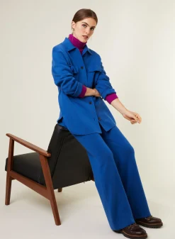 Montagut Vestes Et Cardigans-Veste boutonnée avec poches en laine mérinos - Giselle 05-Bleu marine