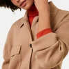 Montagut Vestes Et Cardigans-Veste boutonnée avec poches en laine mérinos - Giselle 88-Camel