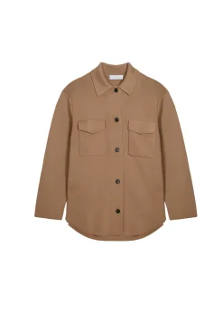 Montagut Vestes Et Cardigans-Veste boutonnée avec poches en laine mérinos - Giselle 88-Camel