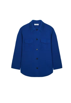 Montagut Vestes Et Cardigans-Veste boutonnée avec poches en laine mérinos - Giselle 05-Bleu marine